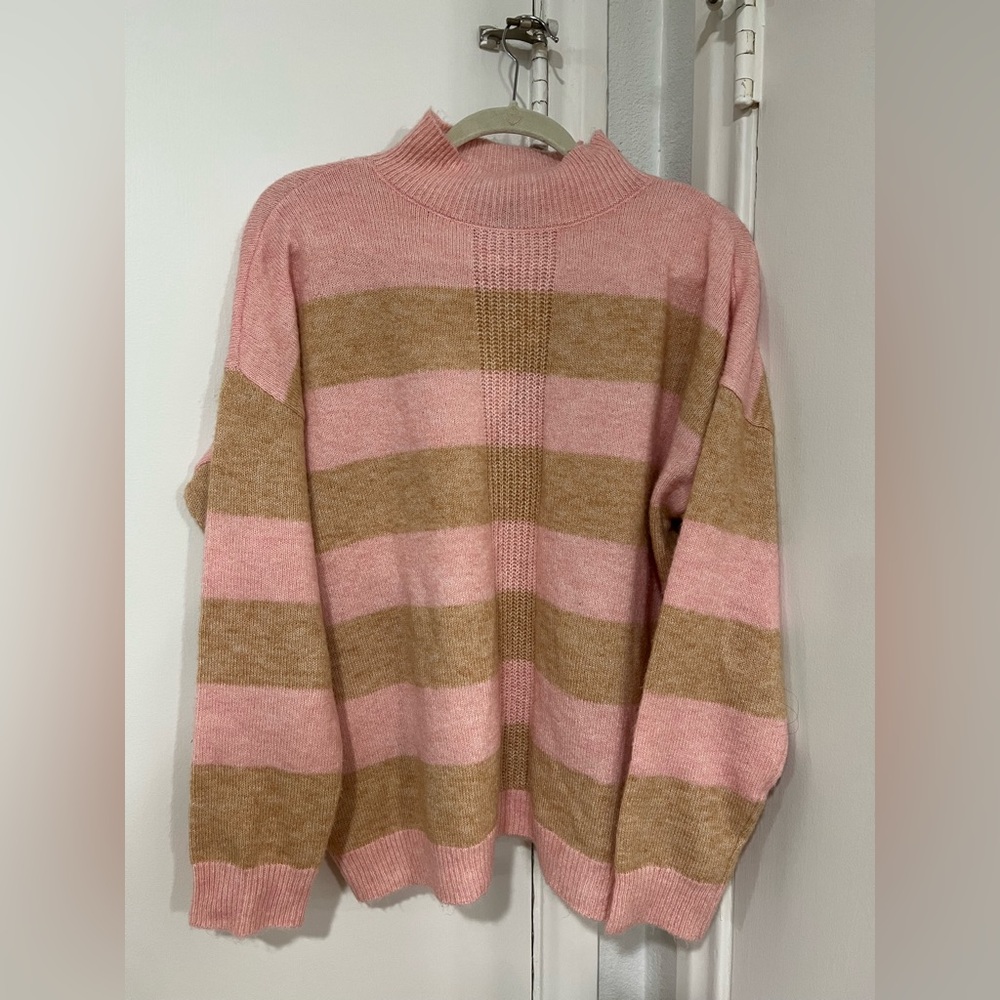New With Tags: sanctuary pink/striped sweater made of  recycled polyester